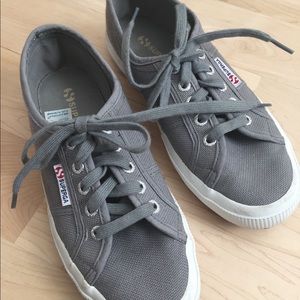 Superga gray canvas. Never worn. Size 7 1/2
